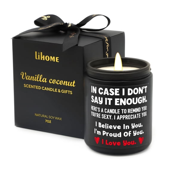 Cera de soja Candle Lihome con aroma a vainilla y coco, 198 ml