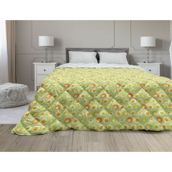 Festival Down Alternative Comforter, Dancing Women Silhouettes in Costumes Carnival Feels, Microfiber Quilt for All Season, 5 Sizes, Grey Sea Blue, by Ambesonne