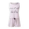 thumbnail image 4 of Women's&nbsp;Pajama&nbsp;Sets Monogram Spaghetti Strap Top Shorts Drawstring Shorts Womens Sleepwear,Purple,M, 4 of 5