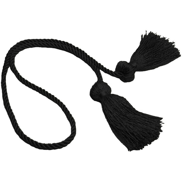 Exquisite Black Double-Tassel Chair Tie|3 1/2