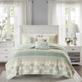 thumbnail image 2 of Madison Park King/Cal King Willa 6-Piece Cotton Quilt Set with Throw Pillows, Green, 2 of 6