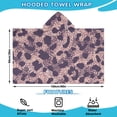 thumbnail image 2 of Purple and Pink Leopard Pattern Hooded Bath Towel，60"x35" for Ages 3 To 12 Kids, Quick Dry Lightweight Soft Microfiber Hood Beach Towel Cover Up for Kids, 2 of 7