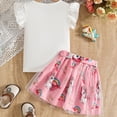 thumbnail image 5 of BOBOGOJP Girls Tulle Skirt Set Two Piece Ruffle Sleeve Unicorn T-Shirt Tutu Dress Summer Birthday Party Outfit 2-10 Years Pink for Size 2-3 Years, 5 of 8