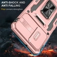 thumbnail image 6 of Samsung Galaxy A13 5G Case with Lens Protection, Galaxy A13 5G Ring Holder with Camera Cover & Kickstand Military Grade Shockproof Heavy Duty Protective Support Magnetic Car Mount Holder, Rosegold, 6 of 7