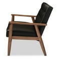 thumbnail image 4 of Baxton Studio Sorrento Mid-century Retro Modern Black Faux Leather Upholstered Wooden 2-seater Loveseat, 4 of 10