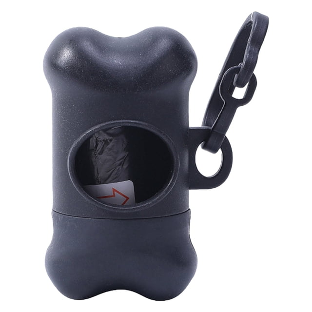 Bone Shape Dog Poop Bag Dispenser - Portable Waste Holder, Leash Attachment, Plastic