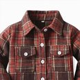 thumbnail image 5 of YIWULA Toddler Boy Girl Fall Flannel Shirt Kid Baby Long Sleeve Button Down Plaid Shirts(7-8 Years,Brick Red), 5 of 5