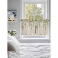 thumbnail image 3 of Watercolor Floral 2 Panel Kitchen Curtains for Small Windows, Spring Leaves Flowers Botanical Beige Bathroom Tier Curtain, Short Window Treatment for Bedroom/Living Room 55"x36", 3 of 6