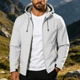 thumbnail image 2 of longantii Mens Waterproof Jackets Basic Windbreaker Collared Raincoat Long Sleeve Zip Up Jacket Classic Fit Fall Winter Going Out Outwear Gray XL, 2 of 5