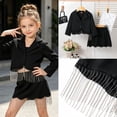 thumbnail image 2 of Bobifish Toddler Girls Outfit Sets Two Piece Irregular Hem Outdoor Sets With Fringe Skirt&Long Sleeve Top Children Girls Sets, 2 of 7