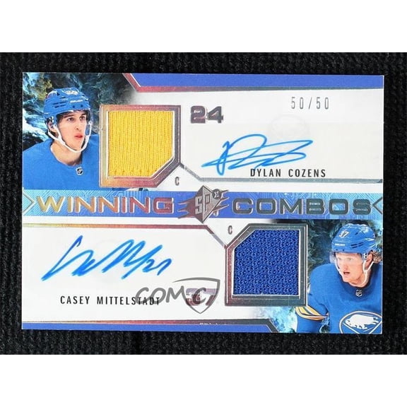 2021-22 SPx - Winning Combos Jersey - Auto Dylan Cozens #WC-DCCM Auto /50