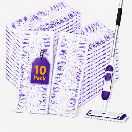 Efoee 10 Pack Disposable Power Mop Refill Pads for Power Mop,Mopping Refills Pads for Multi-Surface Floor Cleaning,Non-Woven Fabric,Wet Dry Use