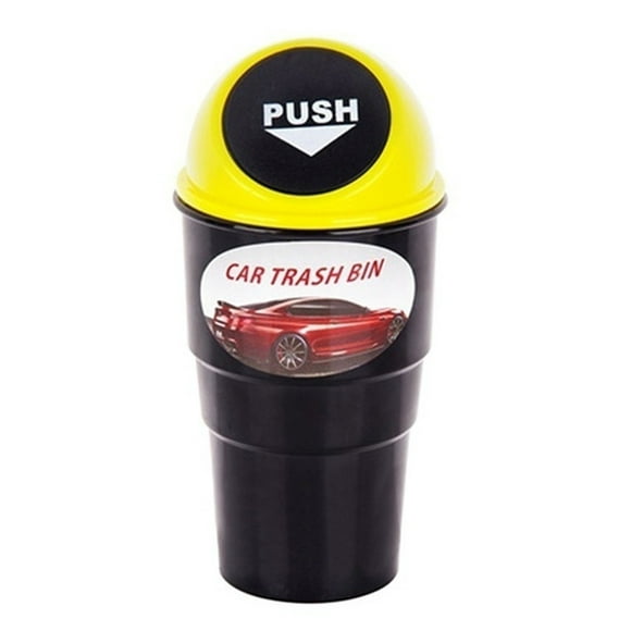 Riwesomey Cenicero de cubo de basura para coche, Mini contenedor de basura, soporte organizador, accesorios interiores para coche Automoción decorativa y accesorios amarillo