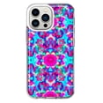 thumbnail image 1 of MUNDAZE Apple iPhone 13 Pro Pink Blue Vintage Hippie Tie Dye Flowers Shockproof Clear Hybrid Protective Phone Case Cover, 1 of 5