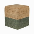 thumbnail image 5 of · REDEARTH · Cube Pouf Foot Stool Ottoman - Jute Braided Pouffe Poof Accent Sitting Footrest for The Living Room, Bedroom, Nursery, Patio, Lounge - Set of 2 (14.5”x14.5”x16”; Natural Olive), 5 of 8