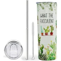 Cactus Tumbler - What the Fucculent Cactus Mug,Plant Lover Gifts Cup - Succulent Gifts for Women,Plant Lady Gifts,Plant Gifts for Gardeners, Gifts for Plant Lovers