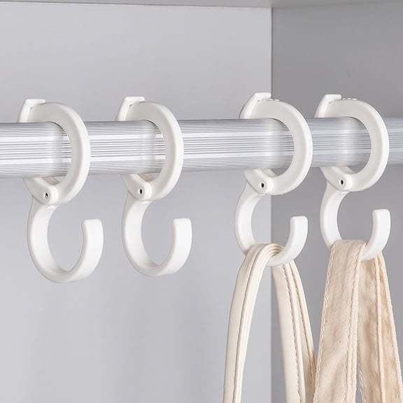 Rirozkan S Shape Hook, Heavy Duty Plastic Hooks for Hanging, No Drill Over the Door Hooks, Multi Purpose Organizer Hooks for Home Kitchen, 10 Pack Strong Hanging Hooks, White