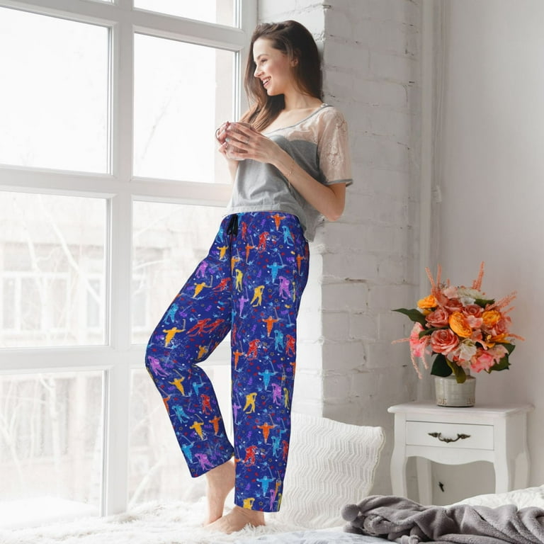 Disketp Ice Hockey Players With Puck for Women's Pajama Pants
