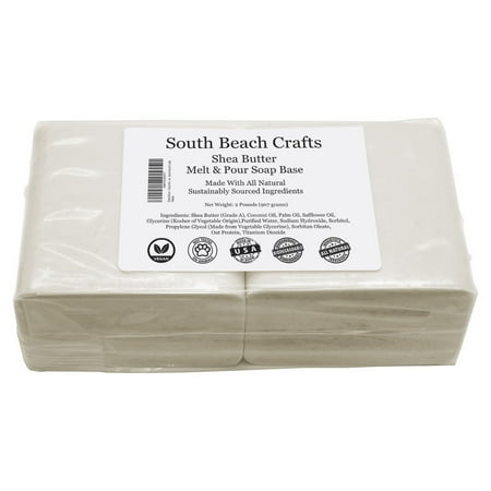 Shea Butter - 2 Lbs Melt and Pour Soap Base - South Beach (Best Packaging For Melt And Pour Soap)