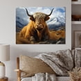 thumbnail image 2 of Designart "Yaks in mountain horizon I" Animals Metal Wall Decor, 2 of 5