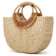 thumbnail image 5 of Xiao Hua Bolso de paja tejida, bolso de mano tejido de moda, bolso de hombro, cartera de playa, verano, 5 of 5
