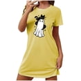 thumbnail image 3 of Aboser Halloween Nightshirts for Women Short Sleeve Sleepwear Funny Printing Short Nightgown Casual Crew Neck Loungewear Comfy Soft Holiday Sleepdress, 3 of 6