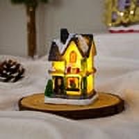 Lámpara decorativa navideña de resina, casita navideña ligera, casa de nieve, muestra un regalo LED de Navidad