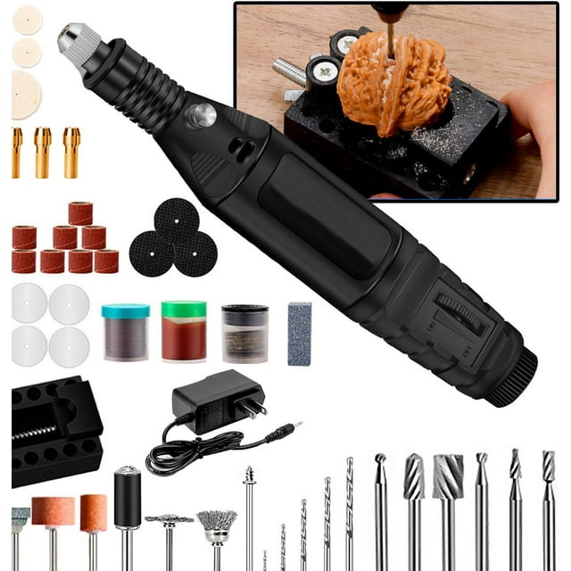 Herramienta Rotativa,Mini taladro Mototool Herramienta Rotativa Profesional de velocidad variable,bricolaje con bolígrafo grabador eléctrico,Para Pulir, Tallar, Perforar, Moler