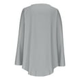 thumbnail image 5 of Dxzfnsa Womens Spring And Summer V-Neck Long Sleeve Solid Loose Casual Top Business Casual Tops for Women Gray-2XL, 5 of 6