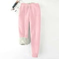 thumbnail image 6 of GA WEIHUA Winter Warm Sweatpant Women Thick Sherpa Fleece Lined Sweatpants Casual Baggy Cinch Bottom Pants Outdoor Athletic Thick Pant(Pink,XXXL), 6 of 7