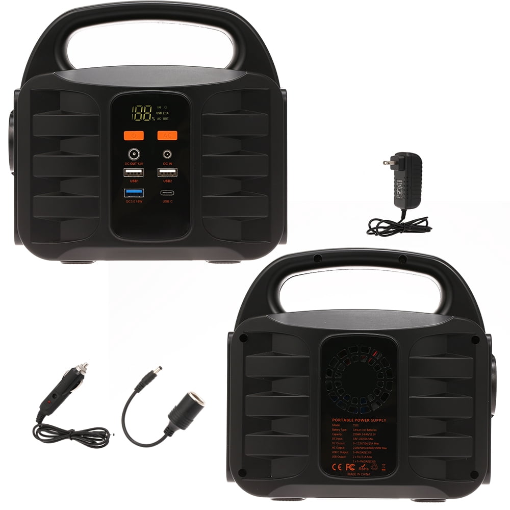 Portable Generator Power Supply Station 155Wh Emergency Backup Lithium Battery, Quiet Gas-free Power Inverter, Charged by Solar Panel/Wall Outlet/Car With USB, 110V-220V AC Output, DC Output