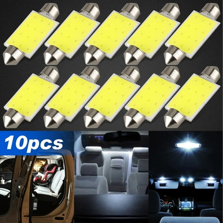 TSV 10PCS 42mm LED Bulbs, 212-2 211-2 578 Festoon LED Bulbs Error Free COB Chipsets LED White Lights Bulbs Replacement for Map Dome License Plate Lights Lamps - 6000K White