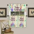 thumbnail image 3 of 3 Piece Kitchen Curtains Tiers and Valances Set, Yellow Gray Flower Vintage Floral Print Spring Summer Rod Pocket Short Window Treatment Tiers Curtains Panel and Valance for Cafe Bathroom, 3 of 6