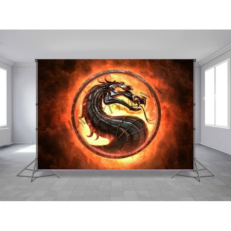 Image of Mortal Game Kids Kombat birthday party theme backdrop 7x5ft video games party supplies