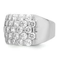thumbnail image 2 of Auriga Fine Jewelry 925 Sterling Silver Cubic Zirconia Wide Band Ring Size 8 for Women, 2 of 6