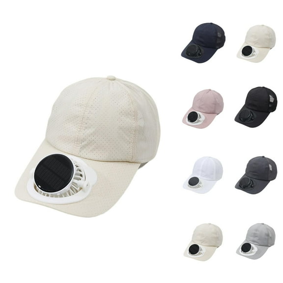 USB Solar Fan Sun Hat for Women – Wide Brim Trekking Cap with Mesh Panel, UV Protection Foldable Hat for Hiking, Camping, Pool and Garden