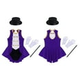 thumbnail image 6 of Aislor Circus Girls Ringmaster Outfit Halloween Carnival Party Ballet Leotard Dance Dress with Accessory Purple 14, 6 of 7