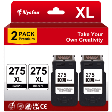 PG 275 Black Ink Cartridge for Canon 275 Ink for 275XL 275 Ink (2 Black)