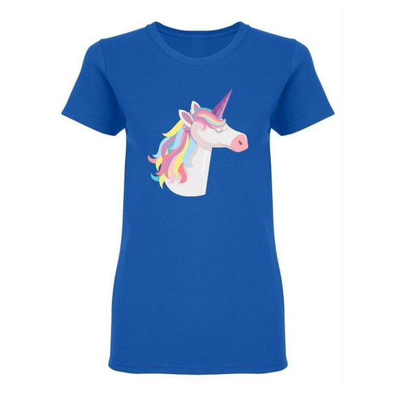 Unicorn Head With Rainbow Mane Shaped T-Shirt Women -Image by Shutterstock, Female Small