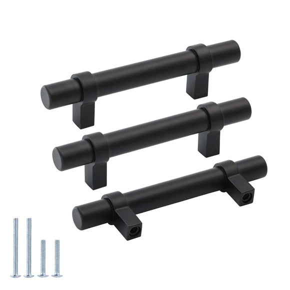 goldenwarm Poignées d'Armoire Noires Poignées de Tiroir de Cuisine - Poignées de Tiroir Noires LST16BK76 Poignées d'Armoire 3 Po pour Commode Poignées de Tiroir Longueur Totale 5 Pouces, Lot de 10