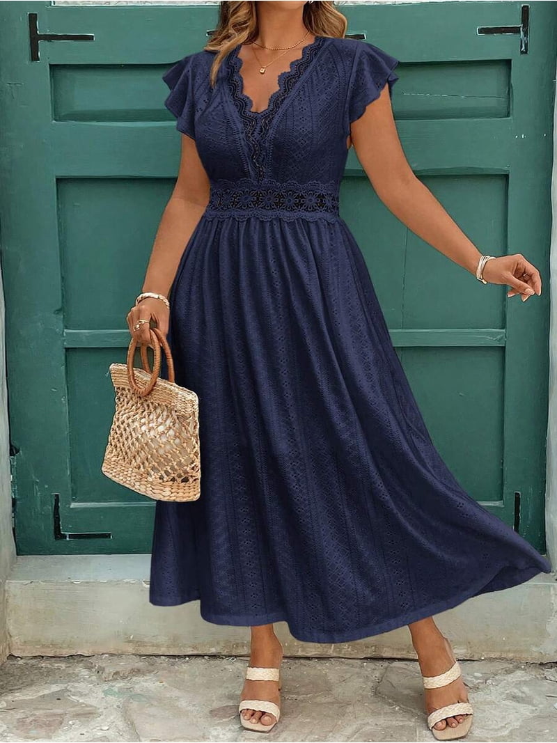 navy blue lace summer dress New MissMay S Navy Blue Lace Cocktail Formal Dress off Shoulder Flare retro mod