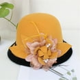 thumbnail image 2 of Fdelink Women Fashion Wool Beret French Style Painter Hat Cap Vintage Warm Party Top Hat, Fashion Hat (Yellow), 2 of 2