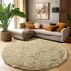 thumbnail image 4 of Alfombra Area Amdrebio, redonda, color beige, 150 cm, para dormitorio o sala de estar, 4 of 9