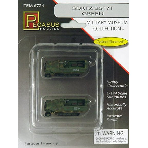 Pegasus 724 WWII German Sd.Kfz.251/1 Green 1/144 Scale Model