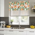thumbnail image 4 of Summer Peach Curtain Valances for Windows, Kitchen Valance Window Treatments Panel 2 Pack, Pink Orange Fruits Botanical Green Rod Pocket Short Curtains for Bathroom Bedroom 42 x 18 Inch, 4 of 8