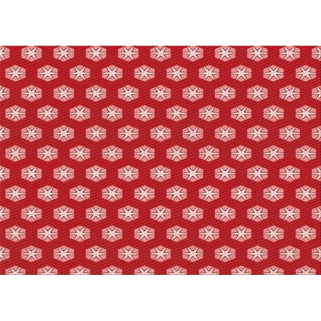 Ahgly Company Machine Washable Indoor Rectangle Transitional Pastel Red Pink Area Rugs, 2' x 3'