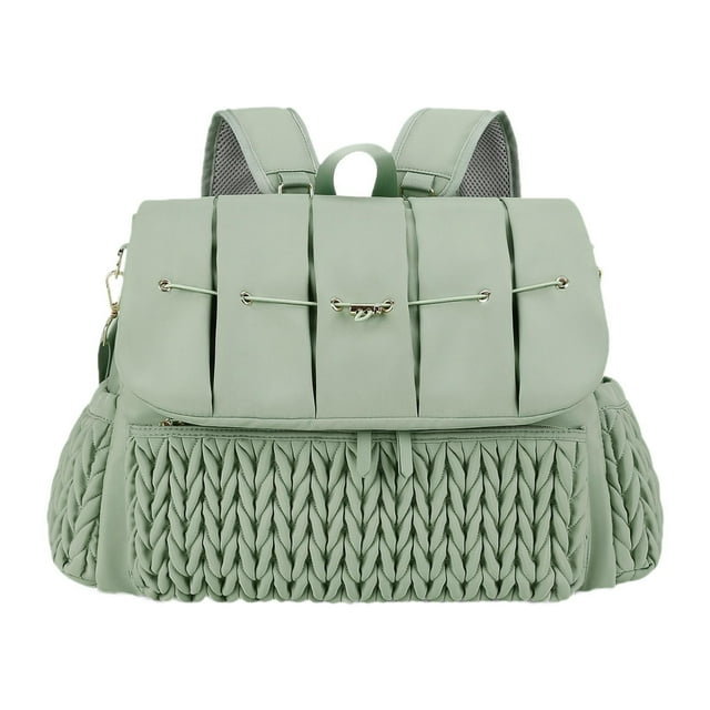 Lipstore Diaper Bag Backpack Large Capacity Multifunction Waterproof Nappy Tote Bag Mommy green