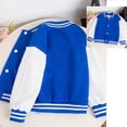 thumbnail image 2 of CAIVO Boys Casual Baseball Jacket Kids Sporty Open Front Cardigan Coats Patchwork Fall Winter Relaxed Fit Outerwear, 2 of 8