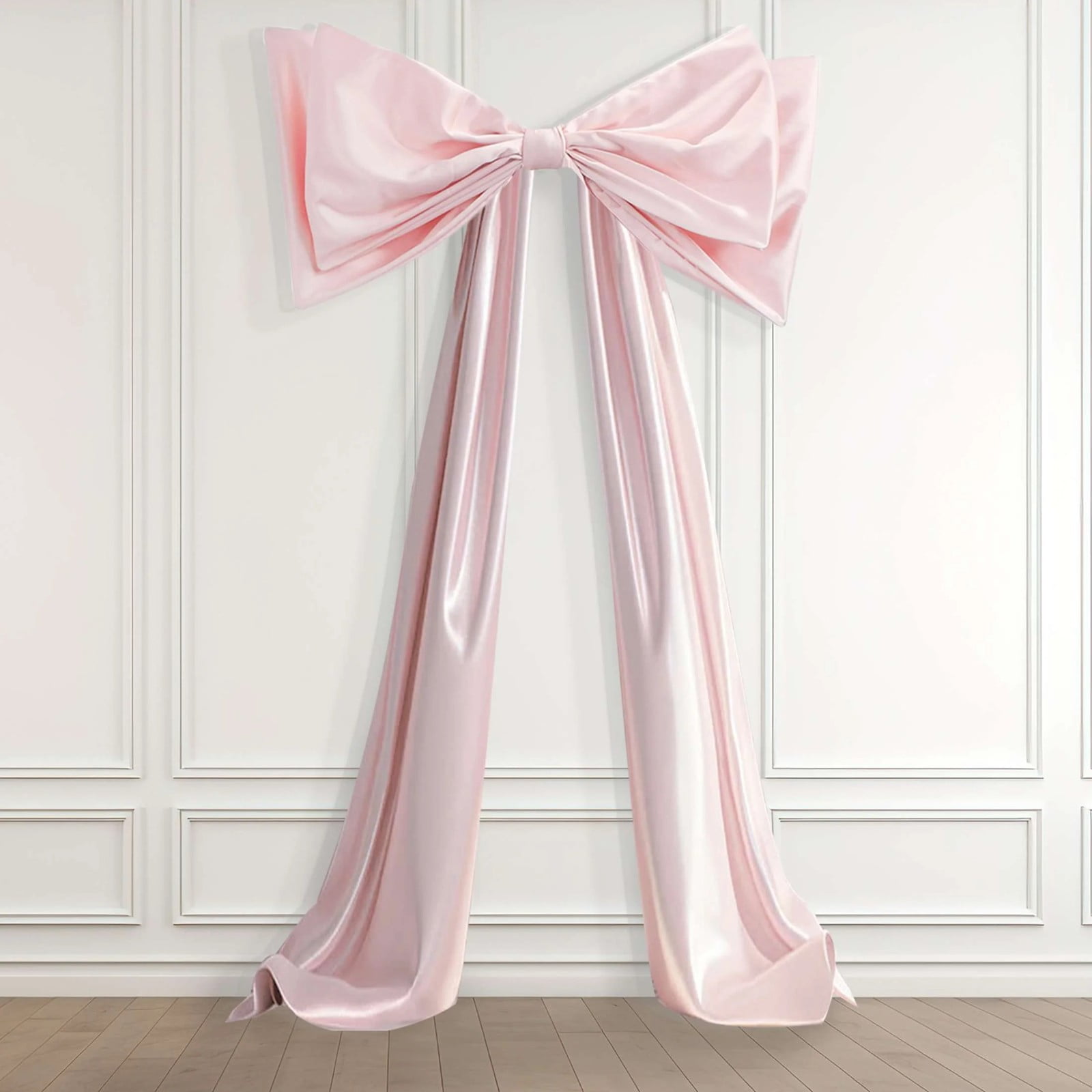 Large Satin Decorative Bow, Pink, 2PC, 85" Valentine’s Day Ribbon Bow for Gift Wrapping, Wedding anniversary, Wreaths, Door & Home Decor