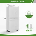 thumbnail image 3 of STANI Metal Garage Storage Cabinets with Drawer, 4 Doors Tool Storage Cabinet with 2 Adjustable Shelves, 72"H Rolling Steel Locking Cabinet for Garage Utility Room Home Office (White, 4 Wheel), 3 of 11